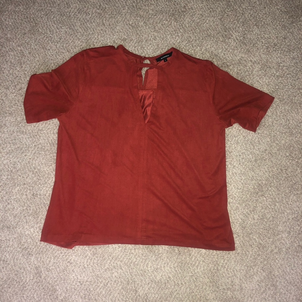 Suede keyhole top